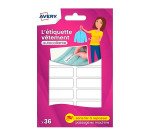 Etiquettes vêtements autocollantes Avery 45 x 13 mm - Blister de 36
