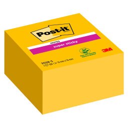 Cubo Post-it Super Sticky Giallo Oro 76 x 76 mm da 350 fogli