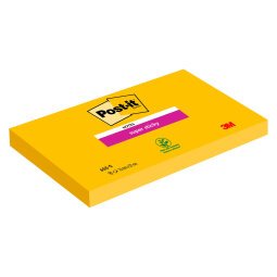 Post-it Super Sticky Notes 127 x 76 mm Daffodil Yellow 12 Pads of 90 Sheets