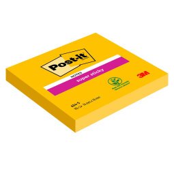 Post-it Super Sticky Notes 76 x 76 mm Ultra Yellow Square 12 Pads of 90 Sheets