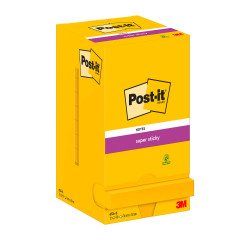 Post-it Super Sticky Notes 76 x 76 mm Ultra Yellow Square 12 Pads of 90 Sheets