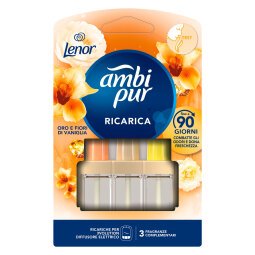 Ricarica per diffusore elettrico Ambipur 3volution - profumo oro e fiori di vaniglia - 3 pezzi