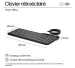 Clavier filaire HP 405 rétroéclairé AZERTY