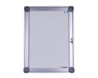 ALYA outdoor display case NF certified, 12 A4 sheets, sheet metal backing, hinged door, tempered glass.