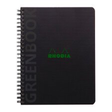 Cahier spirale Rhodia Greenbook A5+ - 16 x 21 cm - ligné - 160 pages