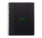 Cahier spirales Rhodia Greenbook A5+ - 16 x 21 cm - Ligné - 160 pages