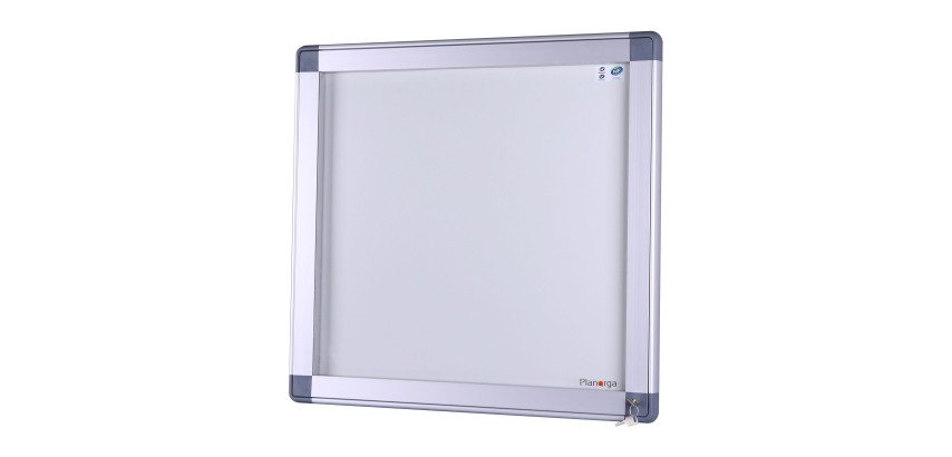 Vitrine d'affichage extérieur Antares certifiée NF, porte battante, 6 feuilles A4.