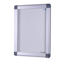 Außenvitrine Antares NF-zertifiziert, mit Flügeltür, für 4 Blätter A4