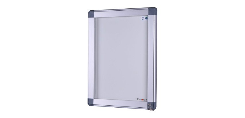 Außenvitrine Antares NF-zertifiziert, mit Flügeltür, für 4 Blätter A4