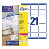 Étiquettes adresses expédition laser 63,5 x 38,1 mm Avery L7160-40 - Boîte de 840