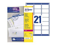 Etiquette adresse expédition laser 63,5 x 38,1 mm Avery blanche - Boîte de 315