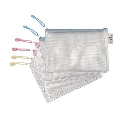 Opbergmap met rits A5 Zipper Djois by Tarifold in verschillende pastelkleuren - Pak van 6