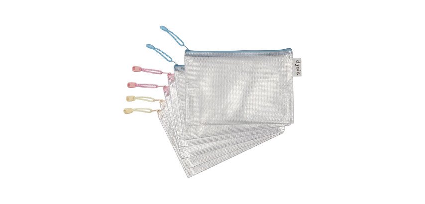 Pouch mit Reißverschluss A5 Zipper Djois by Tarifold in verschiedenen Pastellfarben - Packung mit 6