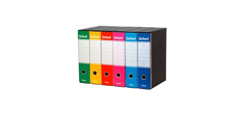 Registratori Protocollo dorso 8 cm Oxford Esselte in cartone 2 anelli A4 6 pezzi in colori assortiti Color Mix 2