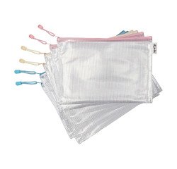 Opbergmap met ritssluiting A4 Zipper Djois van Tarifold in verschillende pastelkleuren - Pakket van 6