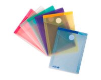 Storage pouches with Velcro closure Djois by Tarifold Color Collection A6 portrait assorted bright colors - Pack of 6