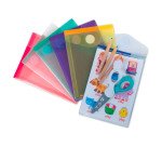 Pochettes de rangement à scratch Djois by Tarifold Color Collection A6 portrait - Coloris assortis - Lot de 6