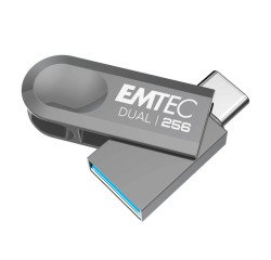 Emtec clé USB D280 Dual 256 Go Usb 3.2 (USB-A), Usb 3.2 (USB-C) Gris