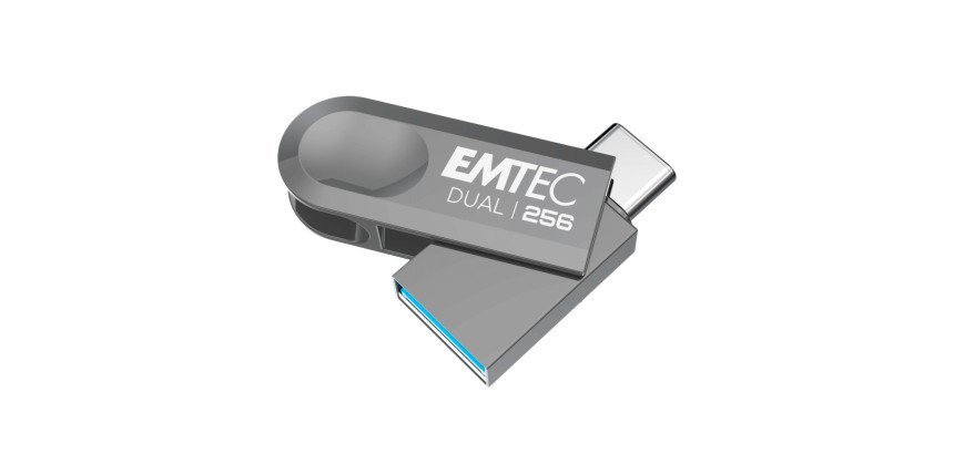 Emtec clé USB D280 Dual 256 Go Usb 3.2 (USB-A), Usb 3.2 (USB-C) Gris