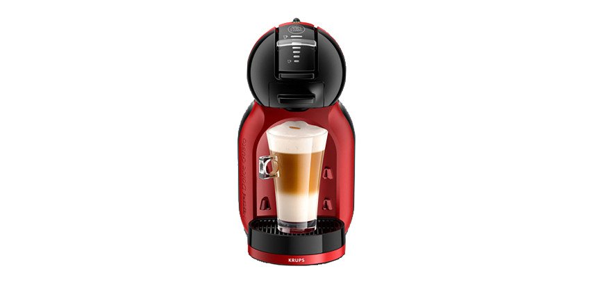 Kaffeemaschine für Kapseln Nescafe Dolce Gusto Mini ME schwarz und rot