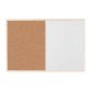Tableau combiné Basic de Bi-Office, surface en liège et en acier laqué effaçable à sec, cadre en bois naturel, 40 x 30 cm