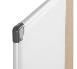 Tableau combiné magnétique Maya de Bi-Office, surfaces en liège et en acier laqué effaçable, cadre en aluminium, 60 x 45 cm