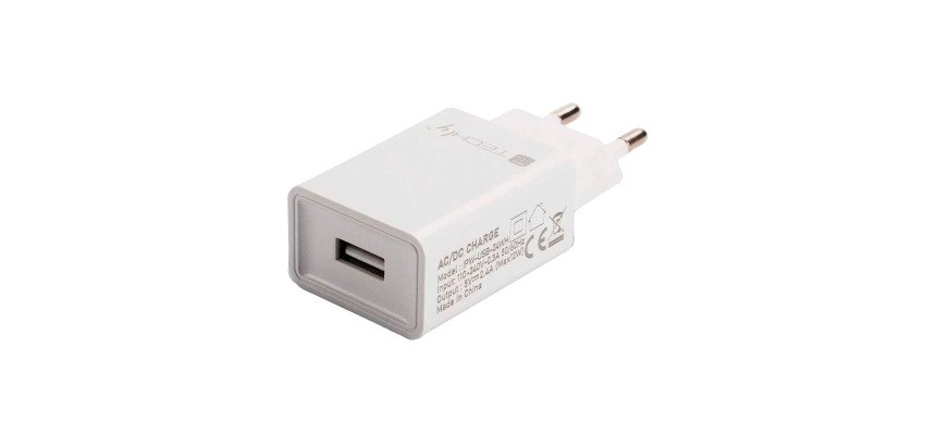 Caricatore Alimentatore USB-A da Muro 5V 2.4A per Smartphone o Tablet