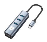 Hub adattatore USB-C a RJ45 Gigabit con Hub 3 Porte USB 5 Gbps
