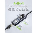 Hub adattatore USB-C a RJ45 Gigabit con Hub 3 Porte USB 5 Gbps