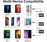 Multi Cavo di Ricarica da USB tipo A a USB-C+MicroUSB+Lightining - Nero