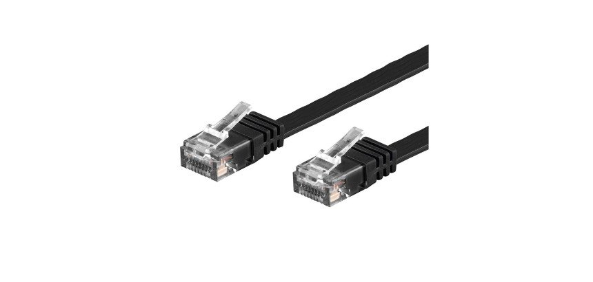 Cavo di Rete Patch Flat in Rame Cat.6A UTP 5m Nero