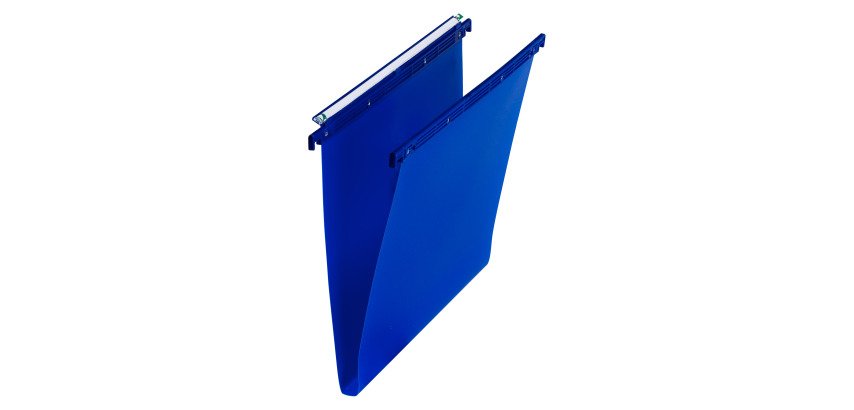 Hanging files, U-shaped bottom 15 mm, Bruneau, for drawers. Blue polypropylene, 5/10th