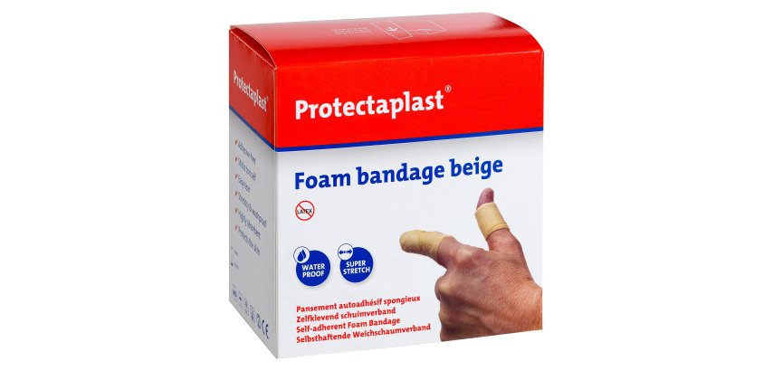 Self-adherent foam bandage to cut, 6 cm x 4.5 m, beige