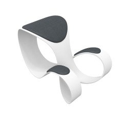Sgabello ergonomico Moon scocca colore bianco
