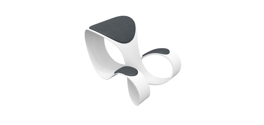 Sgabello ergonomico Moon scocca colore bianco
