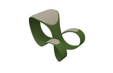 Sgabello ergonomico Moon scocca colore verde