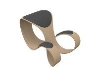 Sgabello ergonomico Moon scocca colore beige sedile e pad antracite
