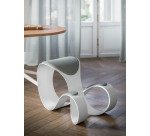 Sgabello ergonomico Moon scocca colore bianco