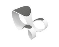 Sgabello ergonomico Moon scocca colore bianco sedile e pad grigio