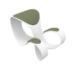 Sgabello ergonomico Moon scocca colore bianco