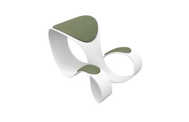 Sgabello ergonomico Moon scocca colore bianco
