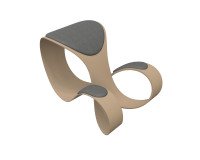 Sgabello ergonomico Moon scocca colore beige sedile e pad grigio