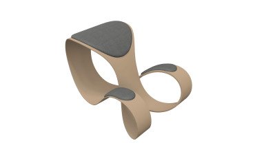 Sgabello ergonomico Moon scocca colore beige