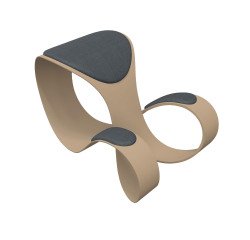 Sgabello ergonomico Moon scocca colore beige