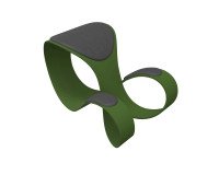 Sgabello ergonomico Moon scocca colore verde sedile e pad antracite