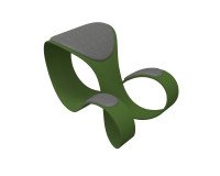 Sgabello ergonomico Moon scocca colore verde sedile e pad grigio