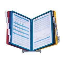 Protège-documents pivotant pupitre Vario Sherpa Durable A4 10 pochettes - 20 vues couleurs assorties