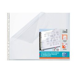 Oxford A3 smooth polypropylene perforated sleeves 9/100th - Pack of 10