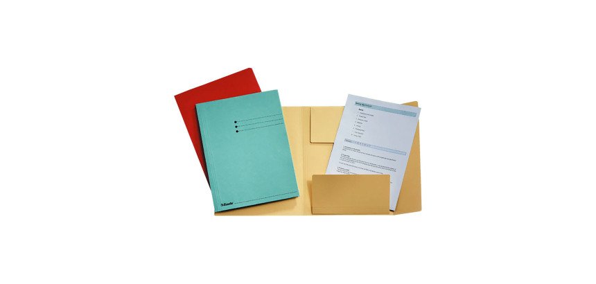 Chemise dossier 3 rabats Esselte 24 x 31,8 cm bleu - Paquet de 50