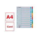 Intercalaire A4 carte lustrée Esselte 10 onglets neutres multicolores - 1 jeu